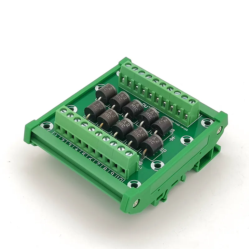 DIN-rail-mountable-Diode-Protection-Terminal-Block-6A2-6A-200V-Diode ...