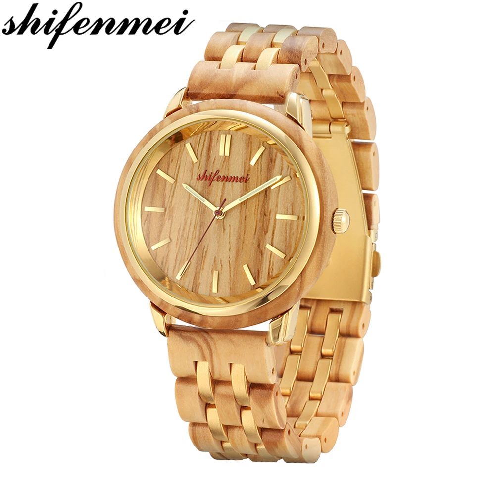 

Shifenmei Couple Watch Wood Mens Watches Top Brand Luxury Quartz Watch Women Ladies WristWatch Fashion Casual lovers Watch