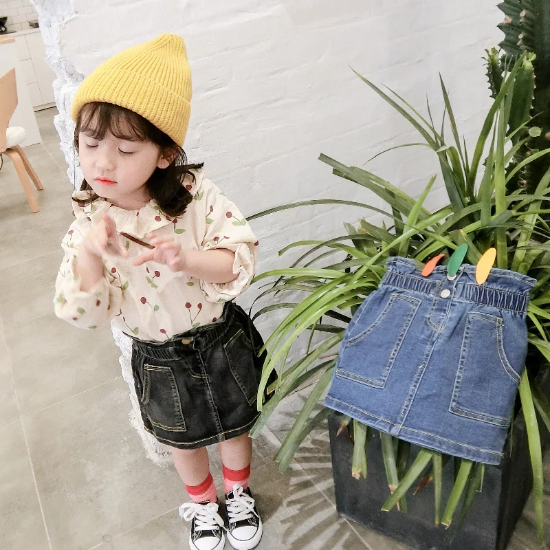 autumn and winter new girls skirt denim wild skirt