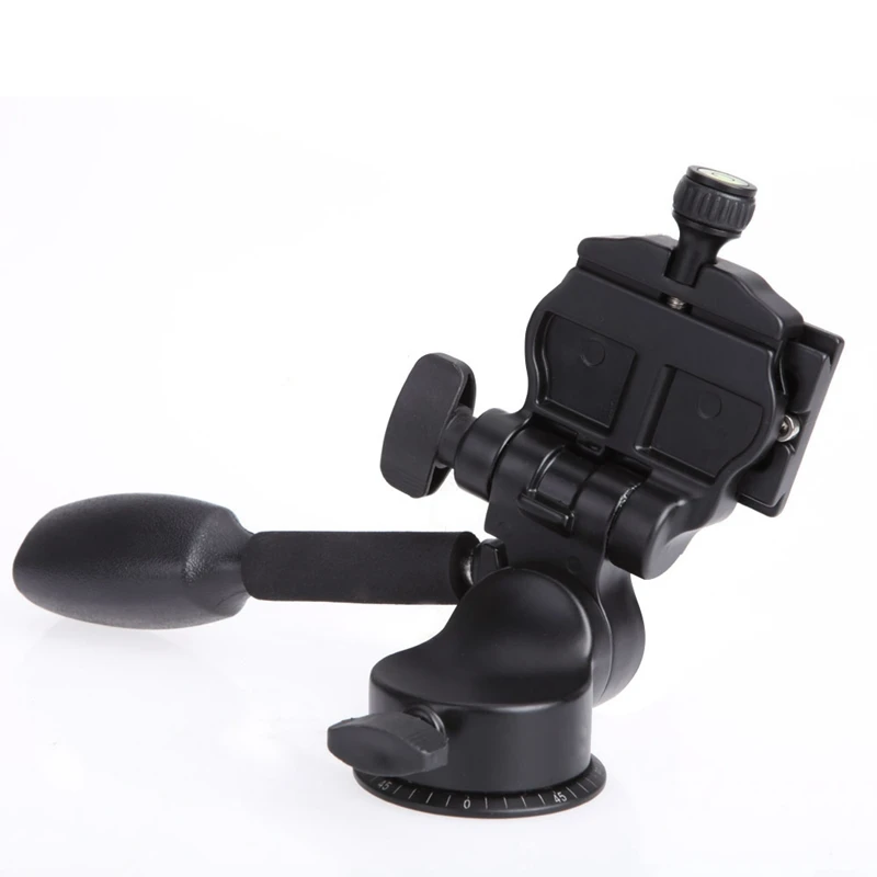 Video Camera Tripod Ball Head 3-Way Fluid Head Rocker Arm with Quick Release Plate for Dslr Camera Tripod Monopod