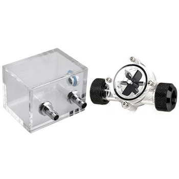 

G1/4 Inch Flow Indicator,Clear Main Body,Black Blade with 200Ml G1/4 Thread Port Acrylic Pc Water Cooling Tank