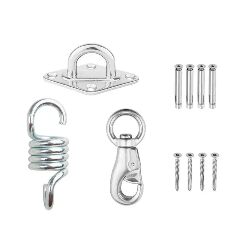 

300kg Bearing Hammock Hanging Accessories Kit Spring Swivel Hooks Ceiling Mount Hammocks Hangers Porch Swings 15x8x5cm