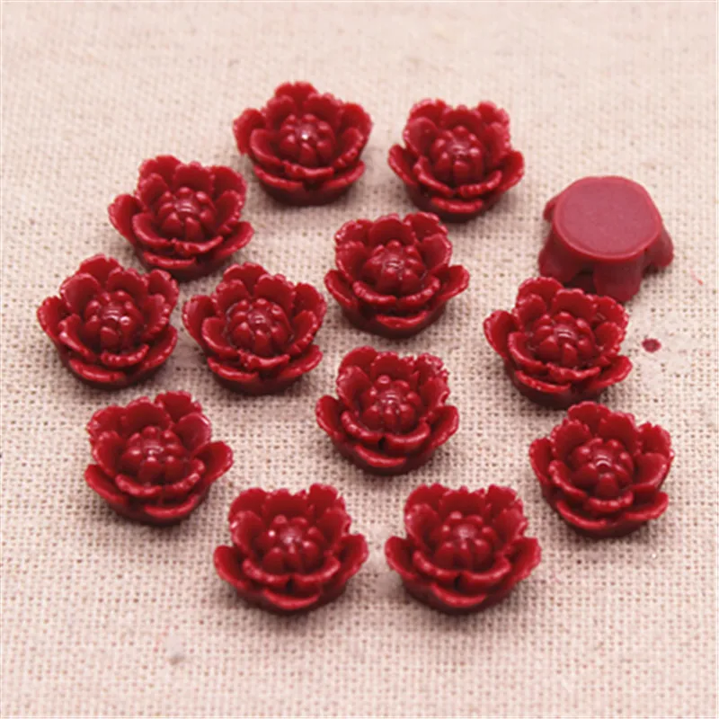 50 шт 15 мм смесь цветов смолы цветок FlatBack Кабошон DIY Ювелирные изделия/украшения для телефона