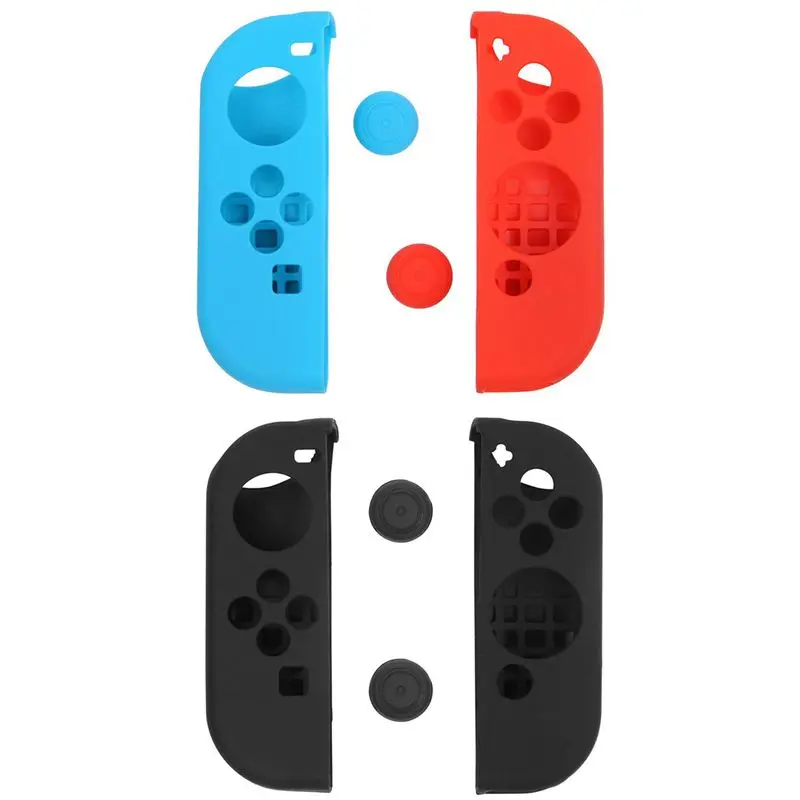 2 набора для Joy Con гелевых охранников с зажимами большого пальца Nintendo Switch синий +