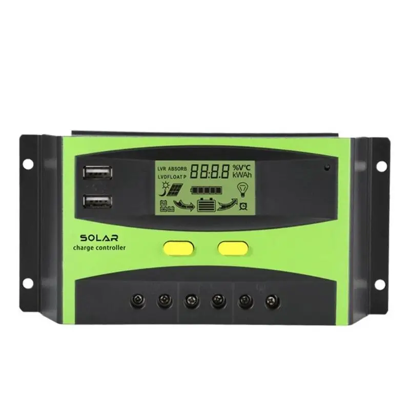 

Automatic Solar Power Controller Dual USB Output Solar Panel Battery Regulator LCD Temperature Compensation Equipment
