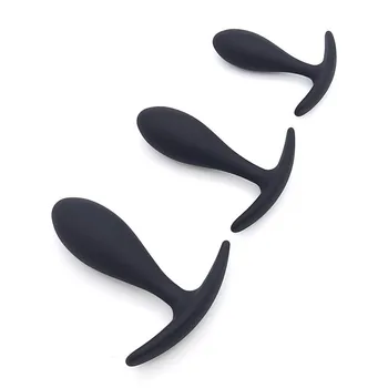100% Safe Silicone Dildo Butt Plug Anal Plugs Unisex Sexy Stopper 3 Different Size Adult Sex Toys for Men/Women Trainer Massager 4