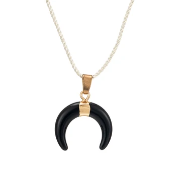 Charming Minimalist Made of Resin And Shaped Like New moon Lvory White 2019 New Fashion Pendant Necklaces For women Accesories