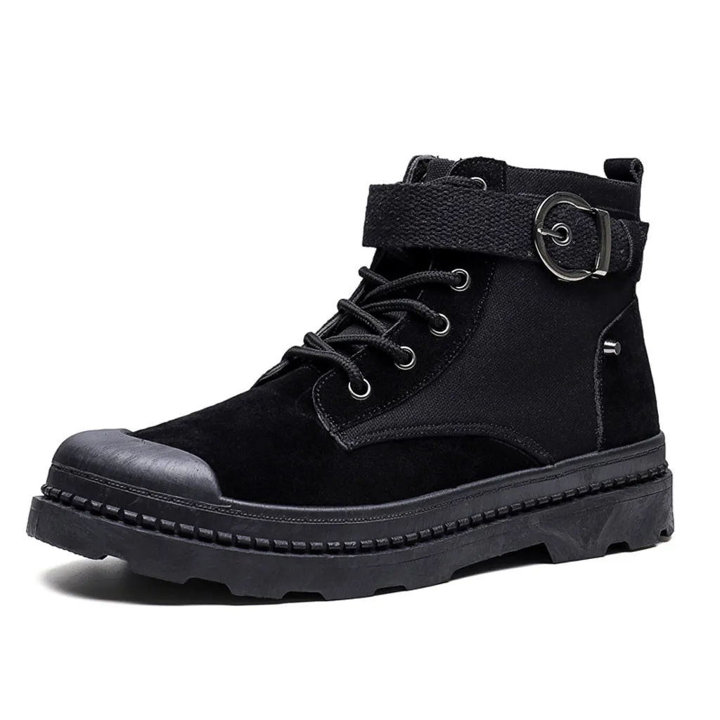 

SAGACE 2019 fashion winter men's ankle boots with outdoor boots work low-heeled men's sports and leisure high-top flat boots