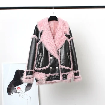 

100% Natural Real Fur Coat Female Genuine Leather Jacket Winter Coat Women Clothes 2020 Korean Vintage Double-faced Tops 222380