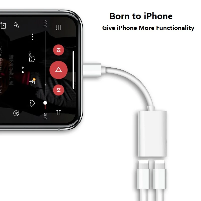 NOHON 2 в 1 аудио зарядное устройство адаптер для iPhone XS Max XR 8 Plus двойной порт освещение зарядки наушников Aux Jack конвертер сплиттер