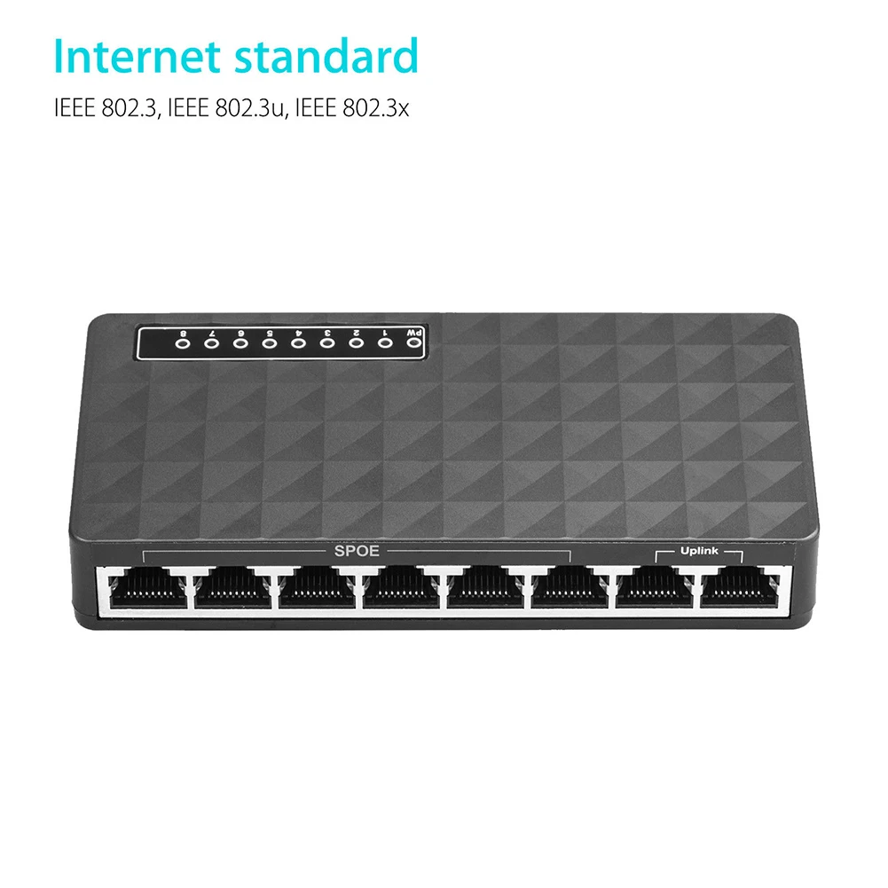 Высокоскоростной мини-сетевой коммутатор 8 портов сетевой Ethernet разветвитель CSMA/CD