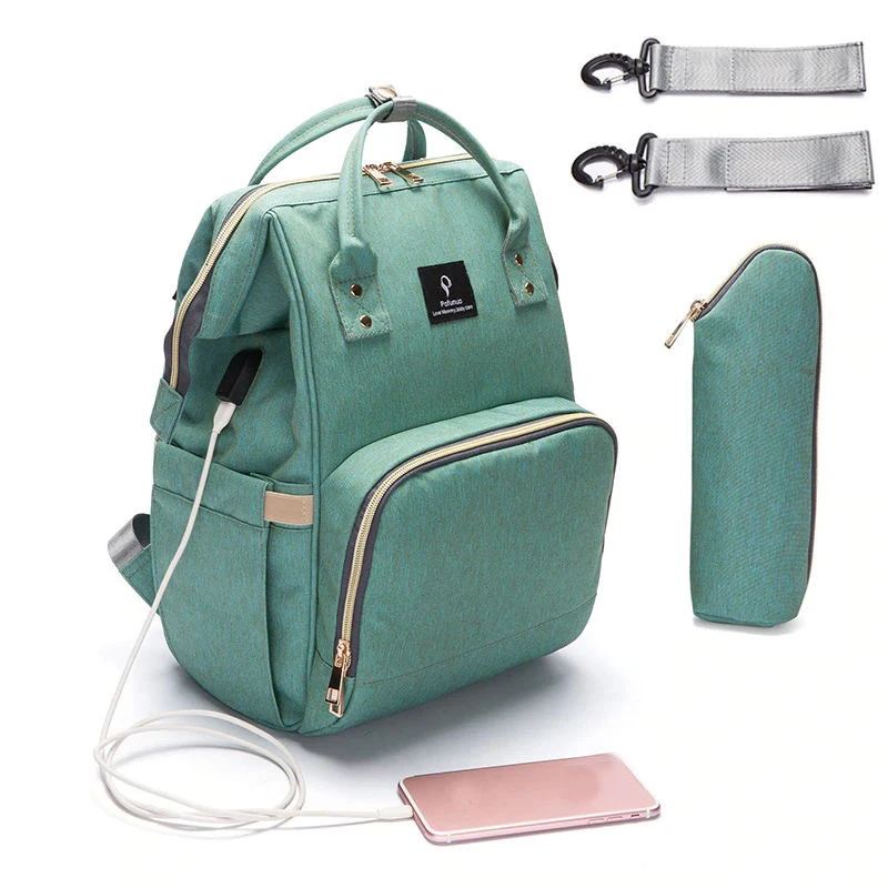  New Baby Diaper Bag With USB Interface Large Capacity Travel Backpack Nursing Handbag Waterproof Na