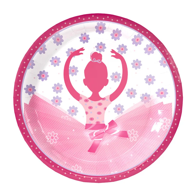 ballet girl 7 inch 6 шт./партия, 7 дюймов, 9 дюймов, милый геймпад, печатные бумажные тарелки, игры на тарелки для вечеринки для игровых игроков, товары для дня рождения - Цвет: ballet girl 7 inch