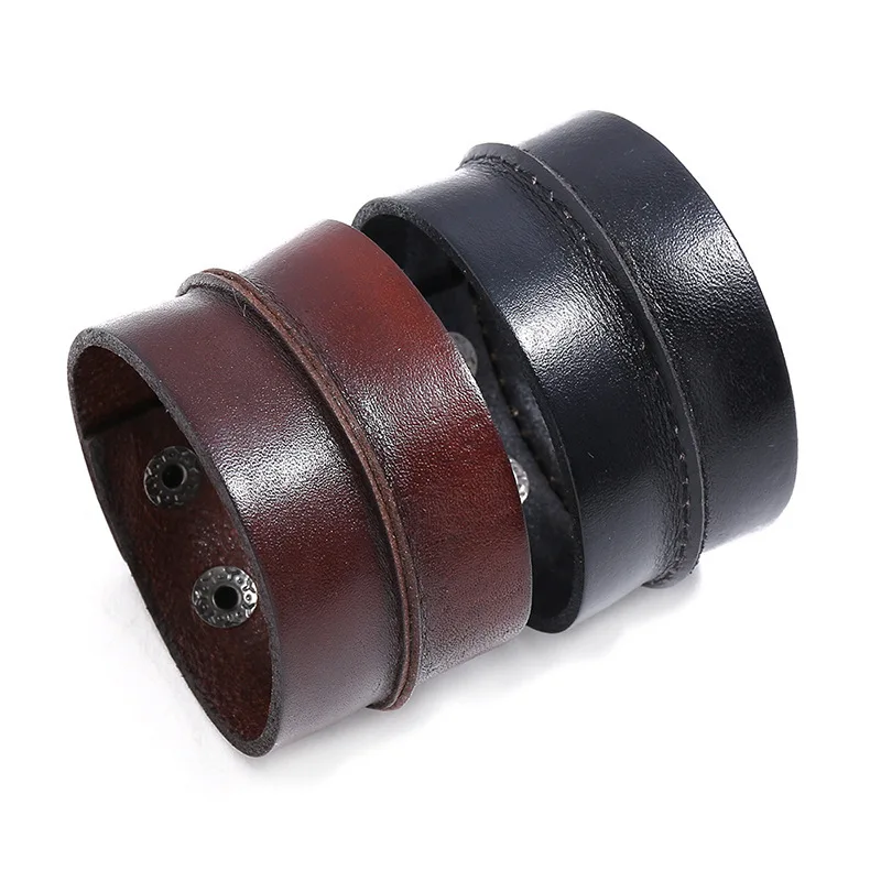

Punk new European and American Retro Leather Bracelet simple men's punk Leather Bracelet cross border e-commerce supply