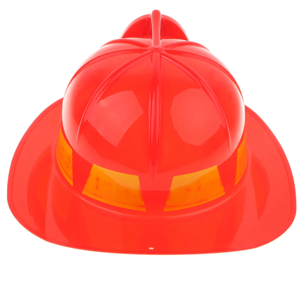 Juego de simulación para niños, casco plástico para bomberos, sombrero, vestido de fantasía, Rojo