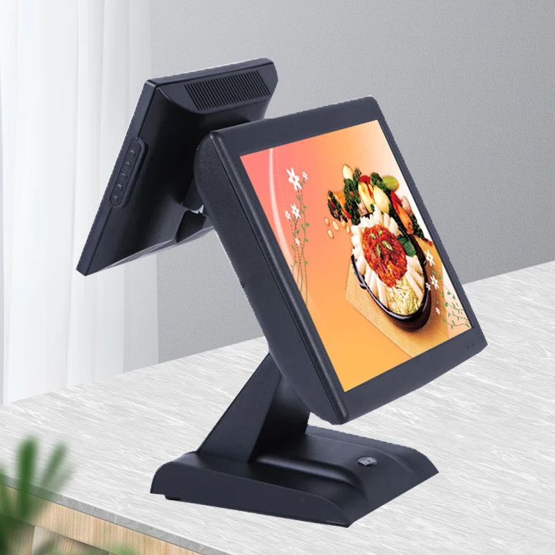 15 дюймовый СВЕТОДИОДНЫЙ монитор двойной экран Pos кассовый аппарат сенсорный все