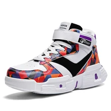Осень-зима, фиолетовые, черные, белые мужские туфли в стиле «Мандарин Дак» в стиле ретро Jordan, высокие кроссовки баскетбольные туфли большого размера Force 1