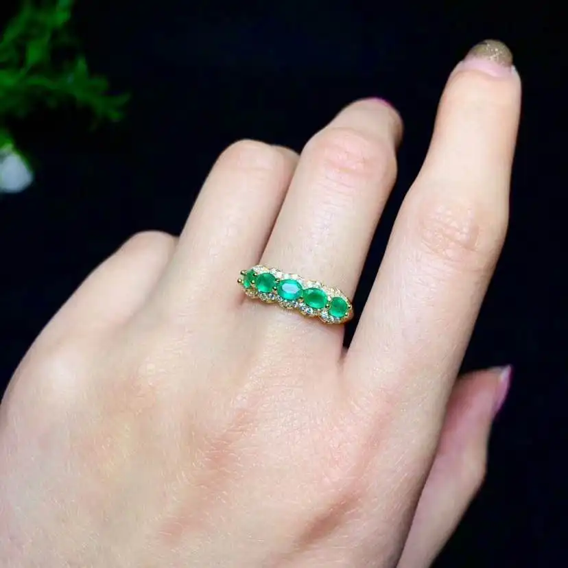 Proposal ring for your lover Natural and Real emerald 925 sterling silver Fine jewelry For men or women | Украшения и аксессуары