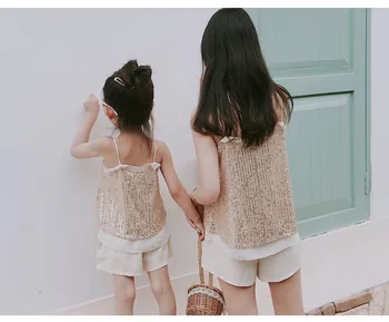 

Summer 2020 parent-child outfit girl baby wild sequin suit multiple wear summer suit