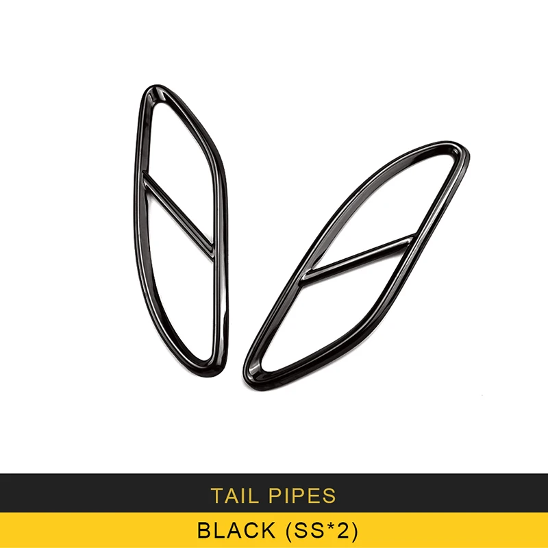 Black X2 Gelinsi для Mercedes Benz C Class W205- автомобильные выхлопные трубы, крышка выхлопной трубы, отделка рамы, наклейка, внешние аксессуары - Название цвета: Black X2
