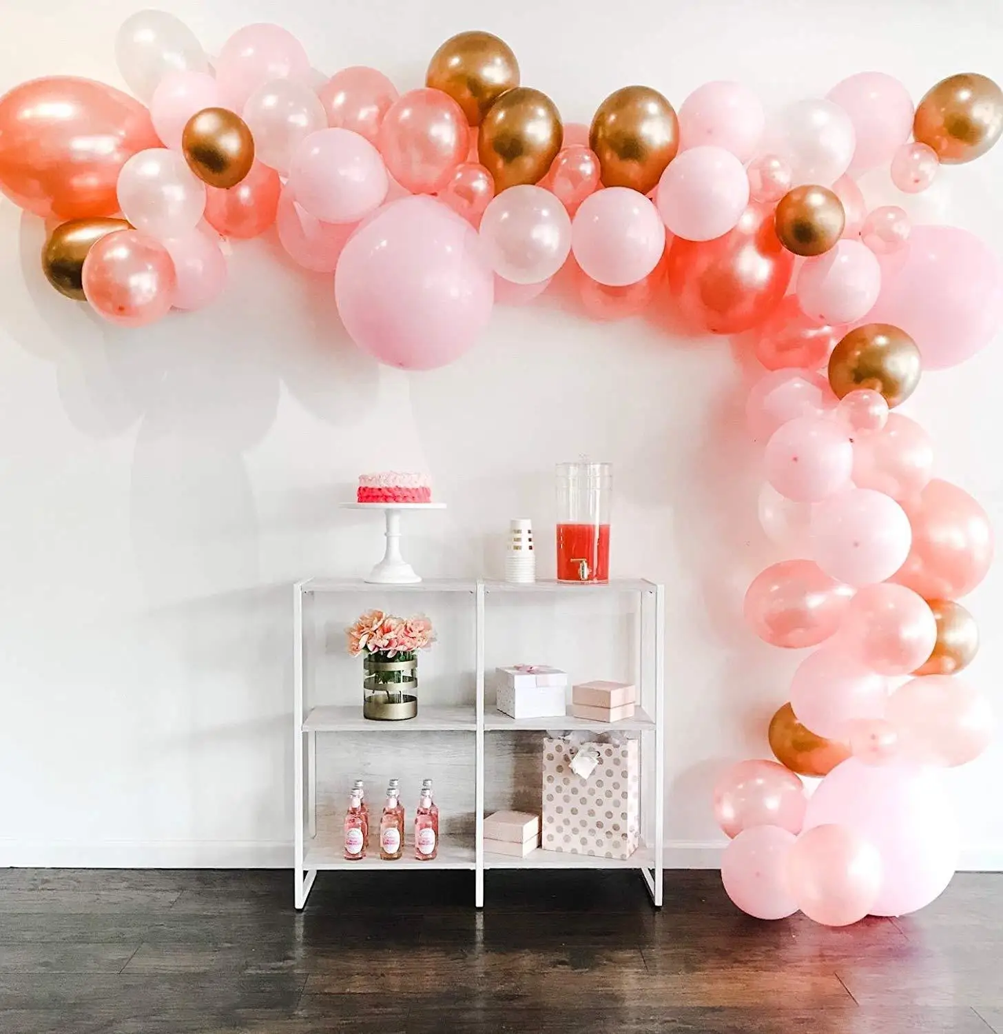

80pcs/setPremium Balloons Rose Gold Chrome Gold and Macaron Blush Pink Balloon Garland Kit Birthday Party Decor Supplies