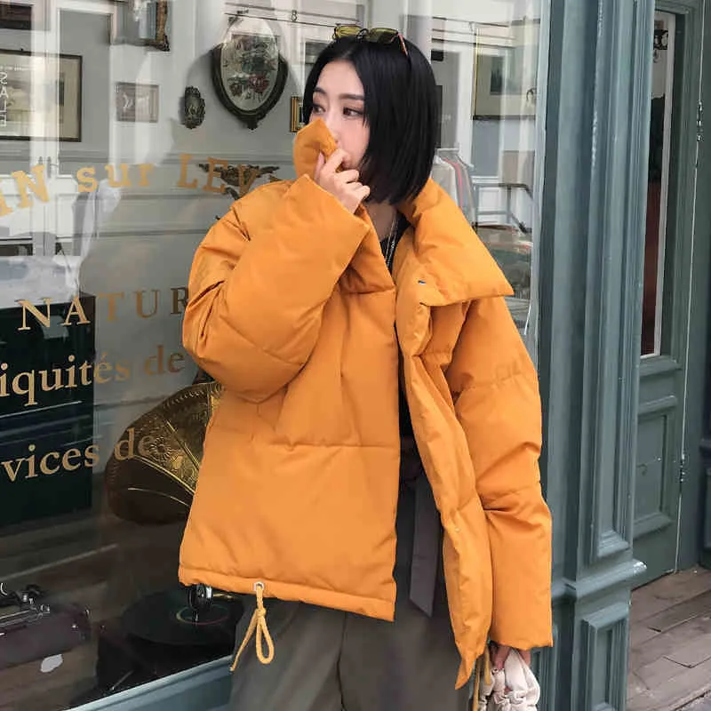 Цвет: желтый Woherb, Harajuku, толстая Женская парка,, зимнее пальто, женская теплая верхняя одежда, ватные куртки, ватные пальто, Chaqueta Mujer 20207 - Цвет: Цвет: желтый