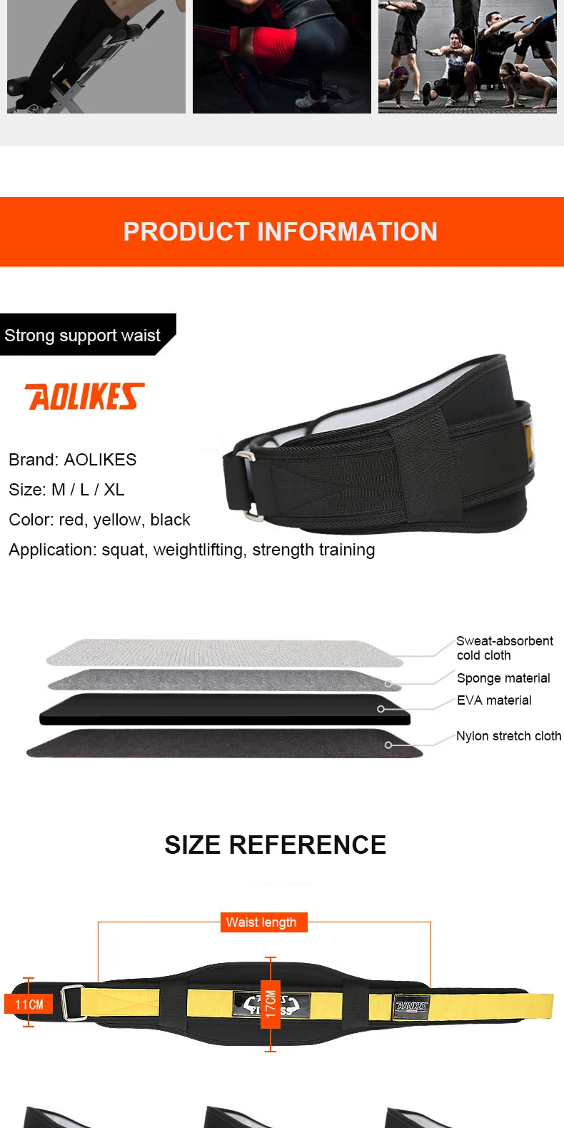 Man Nylon Fitness Weight Lifting Squat Belt Safety Gym Waist Suppport Training Belt Back Supporting Protect Lumbar Power