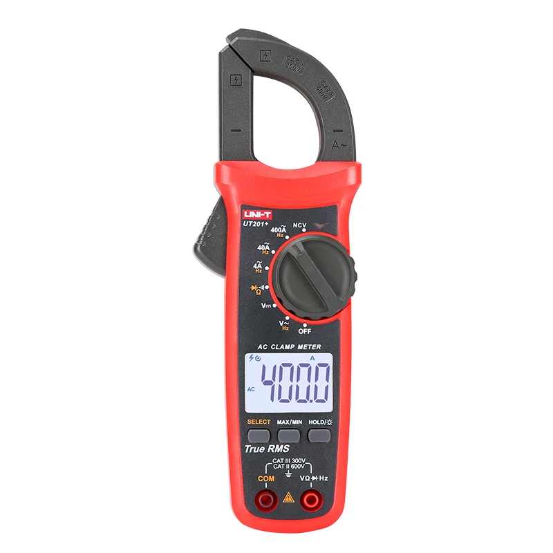 

UNI-T UT201+/UT202+/UT203+ Digital Clamp Meter Multimeter Voltage Current Resistance Capacitance Temperature Frequency with NCV