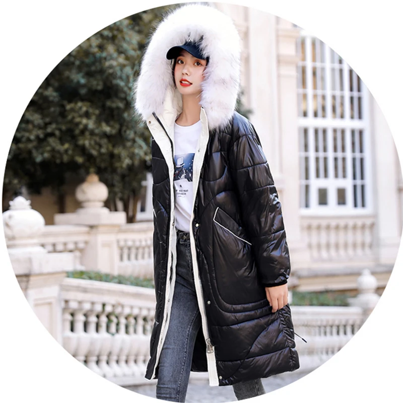 Warm Hooded Solid color Down Women's Jacket Parkas Outerwear Women Parkas Women's Cotton Jacket New Winter Casual KO419 - Цвет: white