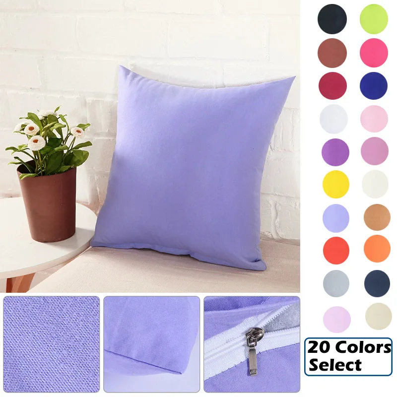 

Urijk Solid Candy Color Pillowcase Cotton Polyester Decorative Pillow Cover For Home Throw Soft Pillow Case 40x40cm