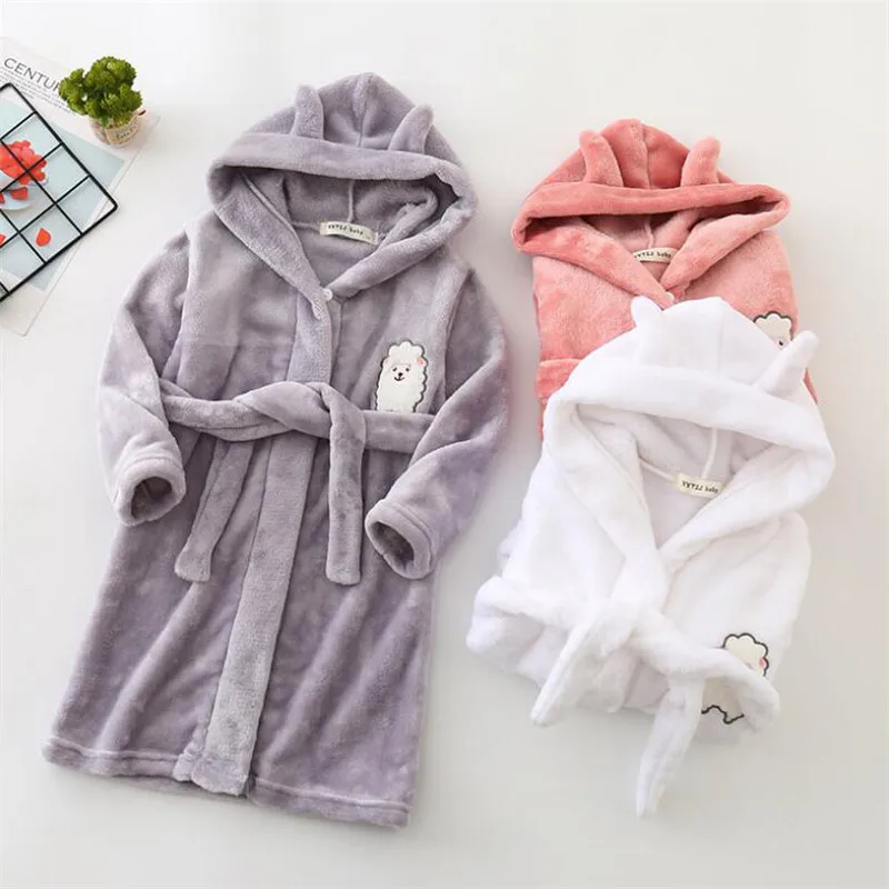 Hot Seller Bath-Robe Soft-Nightgown Toddler Hooded Flannel Girl Kids Boy Children 38-Styles Sleeping-Pajamas bWwnMlg3oGl