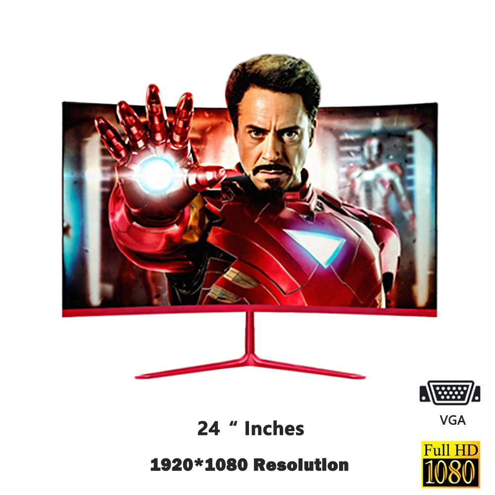 

24 inch new ultra-thin surface Monitor white black red HD gaming game HDMI computer screen