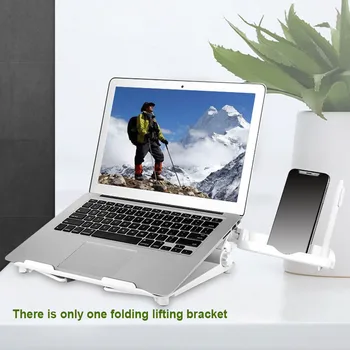 

Reduce Fatigue Angle Adjustable Laptop Stand Anti Slip Portable Foldable Ergonomic Home Office With Heat Vent ABS Desk Riser