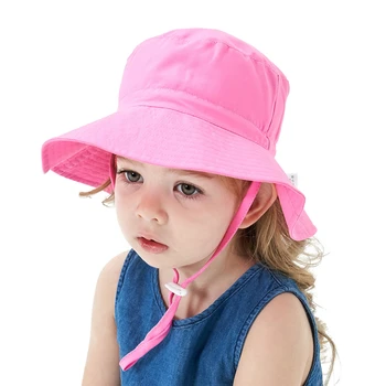 

2020 New Summer Baby Sun Hat Children Outdoor Neck Ear Cover Anti UV Protection Beach Caps Boy Girl Swimming Hats For 0-3Years