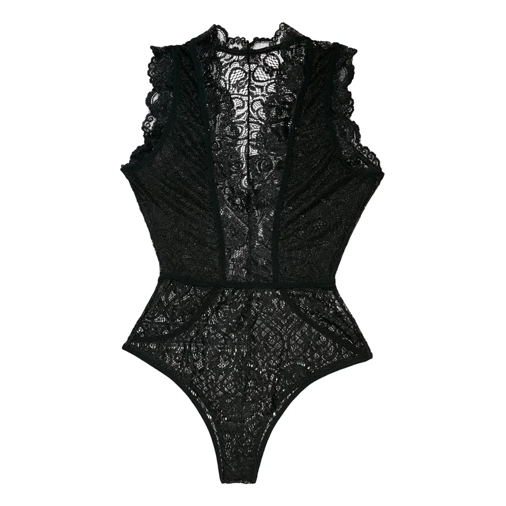 Lady Lace Bodysuits Floral Push Up Teddy Bodydoll With Thong Underwear Exotic Accessories