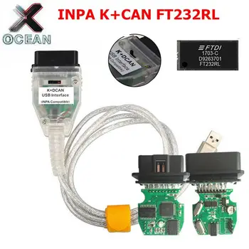

INPA K + CAN with FT232RL chip with switch for BMW USB OBD2 code reader scan tool connector cable with 20PIN for BMW series