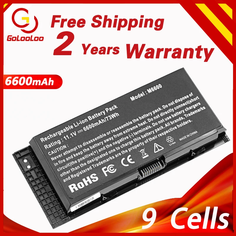 Gololoo 6600 мАч 9 ячеек FV993 Аккумулятор для ноутбука DELL Precision M6600 M6700 M6800 M4800 M4600 M4700 FJJ4W PG6RC
