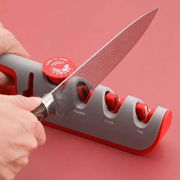 

Knife Sharpener 4 Stages Scissors Sharpening stone Professional Kitchen Grinder knives Whetstone Angle Adjustable Sharpener Tool
