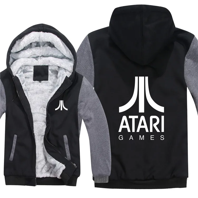 Atari Hoodies Jacket Winter Men Casual Wool Liner Fleece Atari Video Game Sweatshirts Pullover Man Coat - Цвет: as picture4
