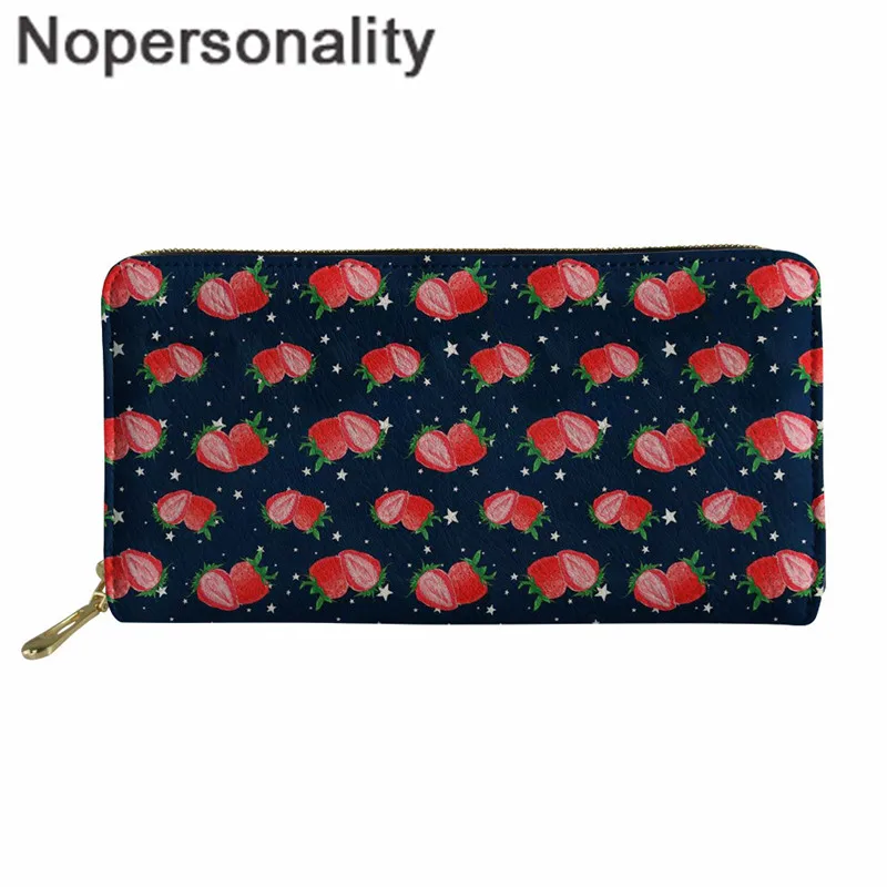 Nopersonality кожаный кошелек для путешествий женский брендовый кошелек с клубникой Kawaii бумажник с отделением для монет для дам вечерние сумки для телефонов