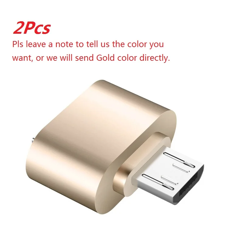 OTG конвертер Micro USB к USB 2,0 адаптер OTG кабель мужчин и женщин преобразователь адаптер кабель провод для Samsung Huawei Xiaomi HTC - Цвет: Gold 2PCS