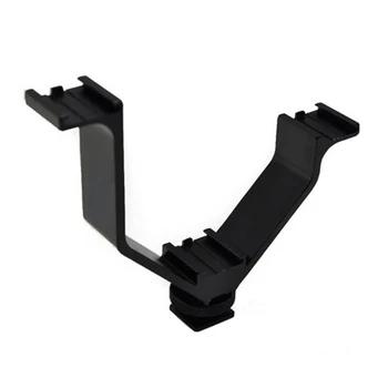 

V Shape Universal Hot Shoe Support For Video Light Black Practical Microphone Durable Aluminum Camera Mount