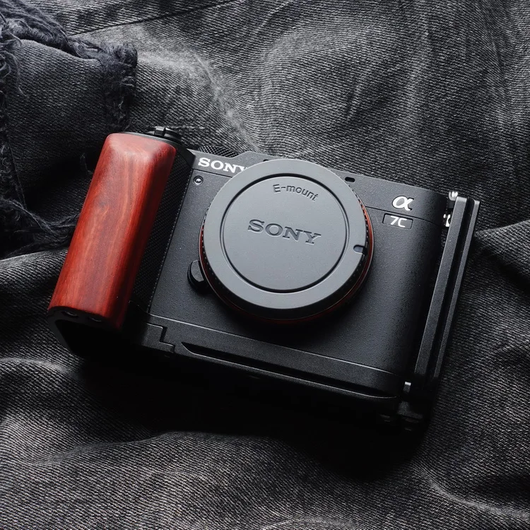 wooden L Type Stretch Bracket Tripod Quick Release Plate Base Grip