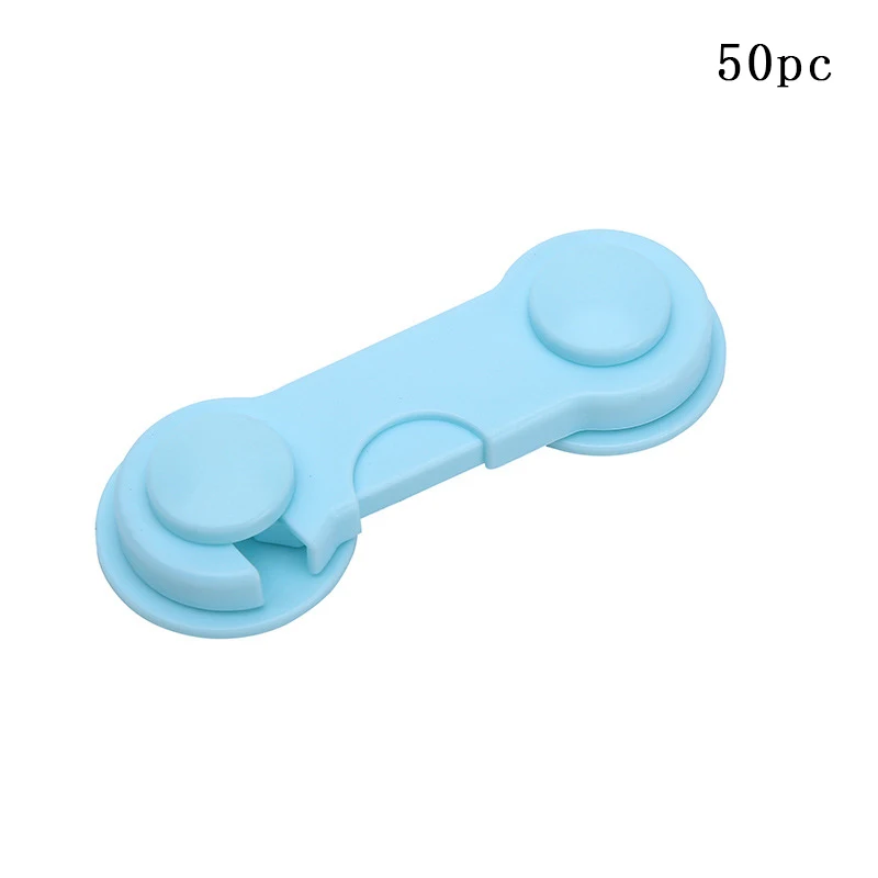 AQS023-blue 50 шт./компл. детская замок шкафа для защиты безопасности ребенка защелка безопасности Ящики шкафы с защитой от детей продукта - Цвет: AQS023-blue