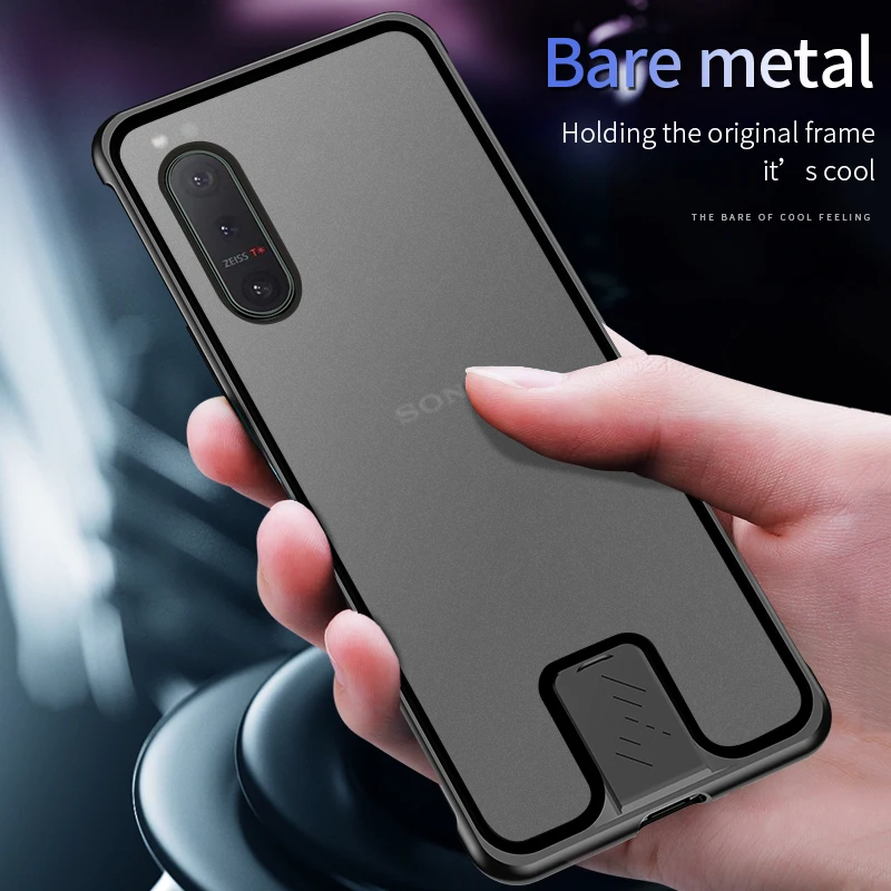 AKAT Slim Frameless Metal Phone Case 5 II Case Tempered Glass Cover for 5 II Metal Bumper Case,Silver 