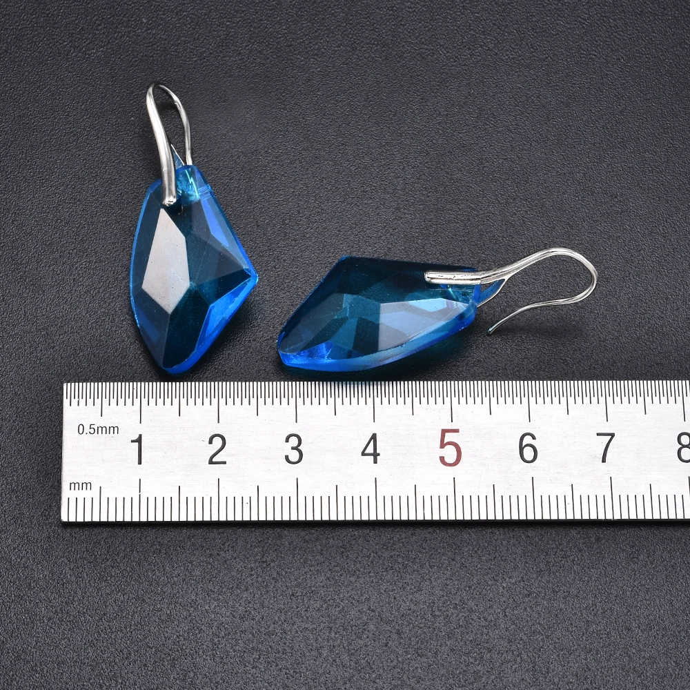 H7fd5b83fa82c4a51a1e0b4fe5f0ba364b - New Fashion Personality Blue women Crystal Long Drop Earrings Jewelry for Woman Free shipping