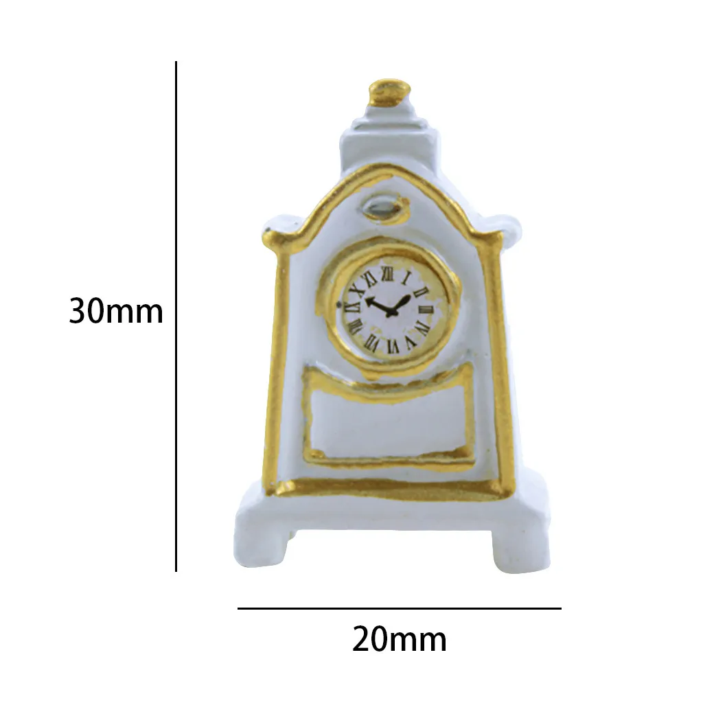 Имитация украшения Кукольный дом миниатюрная сцена сплав часы ролевые игры игрушка модель игрушка креативный Ретро Белый МАЯТНИК Часы Мини