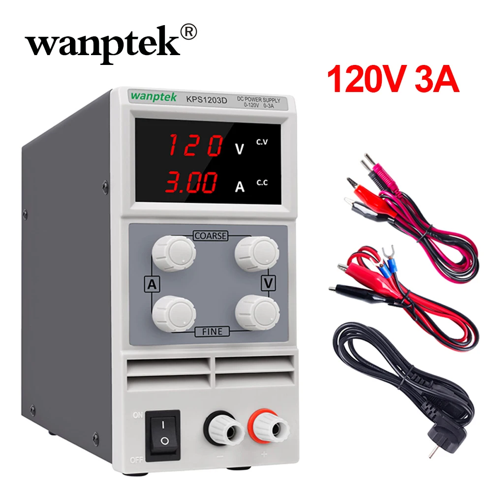 Wanptek 120V 3A Lab DC Регулируемый источник питания светодиодный дисплей импульсный регулятор KPS1203D для ремонта телефона Rework 110 v-220 v