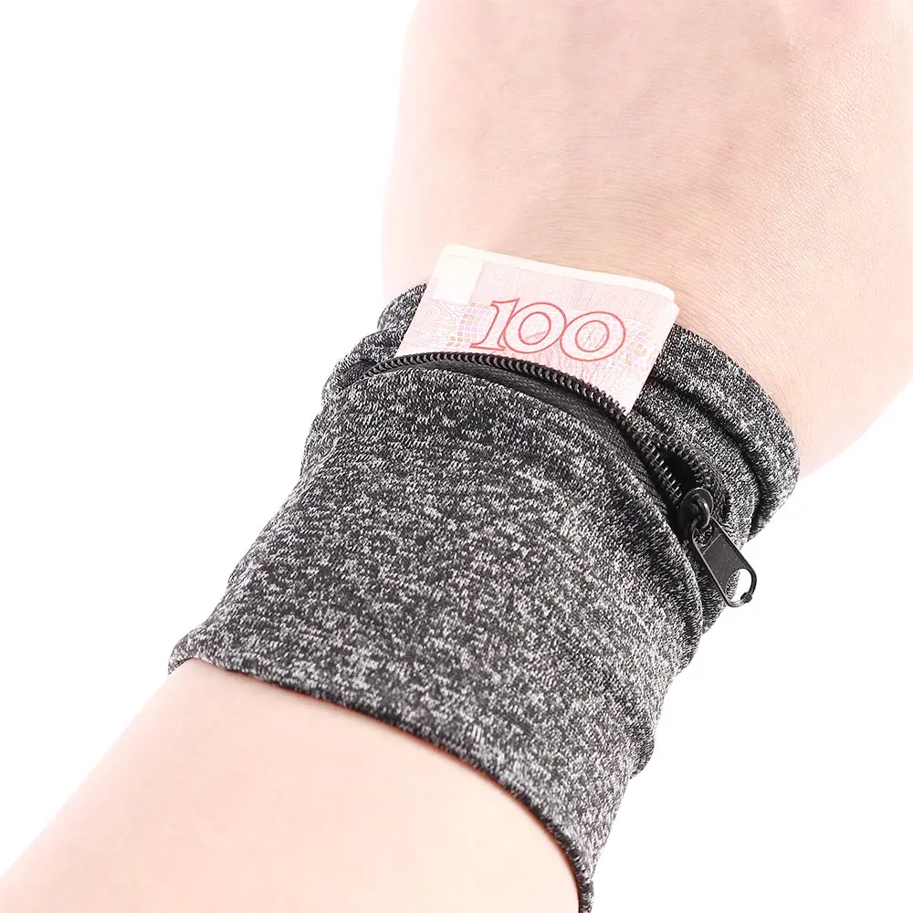 Unisex Running Hand Guards Storage Bag Protector Zipper Sweat Band Wrist Support Wristband Sweatband Wrist Wallet wrist guard wrist straps wrist support wrist support band wrist sweat wristbands wrist sweatband wrist wallet pouch