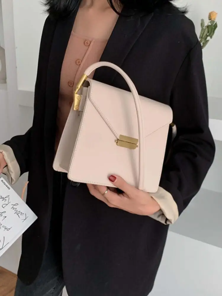 uxury Brand Female Square Bag Fashion New High Quality PU Leather Women's Designer Handbag Lock Shoulder Messenger Bag